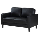 Ruth Upholstered Track Arm Loveseat Black - Tampa Furniture Outlet