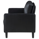 Ruth Upholstered Track Arm Loveseat Black - Tampa Furniture Outlet