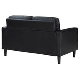 Ruth Upholstered Track Arm Loveseat Black - Tampa Furniture Outlet