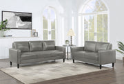 Tampa Furniture Outlet - Coaster - Ruth 2-piece Upholstered Track Arm Sofa Set Grey - 508365-S2