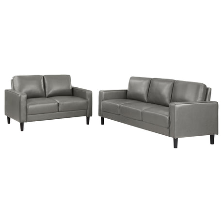 Ruth 2-piece Upholstered Track Arm Sofa Set Grey - Tampa Furniture Outlet