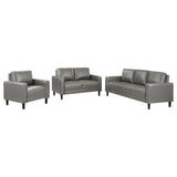 Ruth 3-piece Upholstered Track Arm Sofa Set Grey - Tampa Furniture Outlet