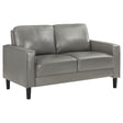 Tampa Furniture Outlet - Coaster - Ruth Upholstered Track Arm Loveseat Grey - 508366
