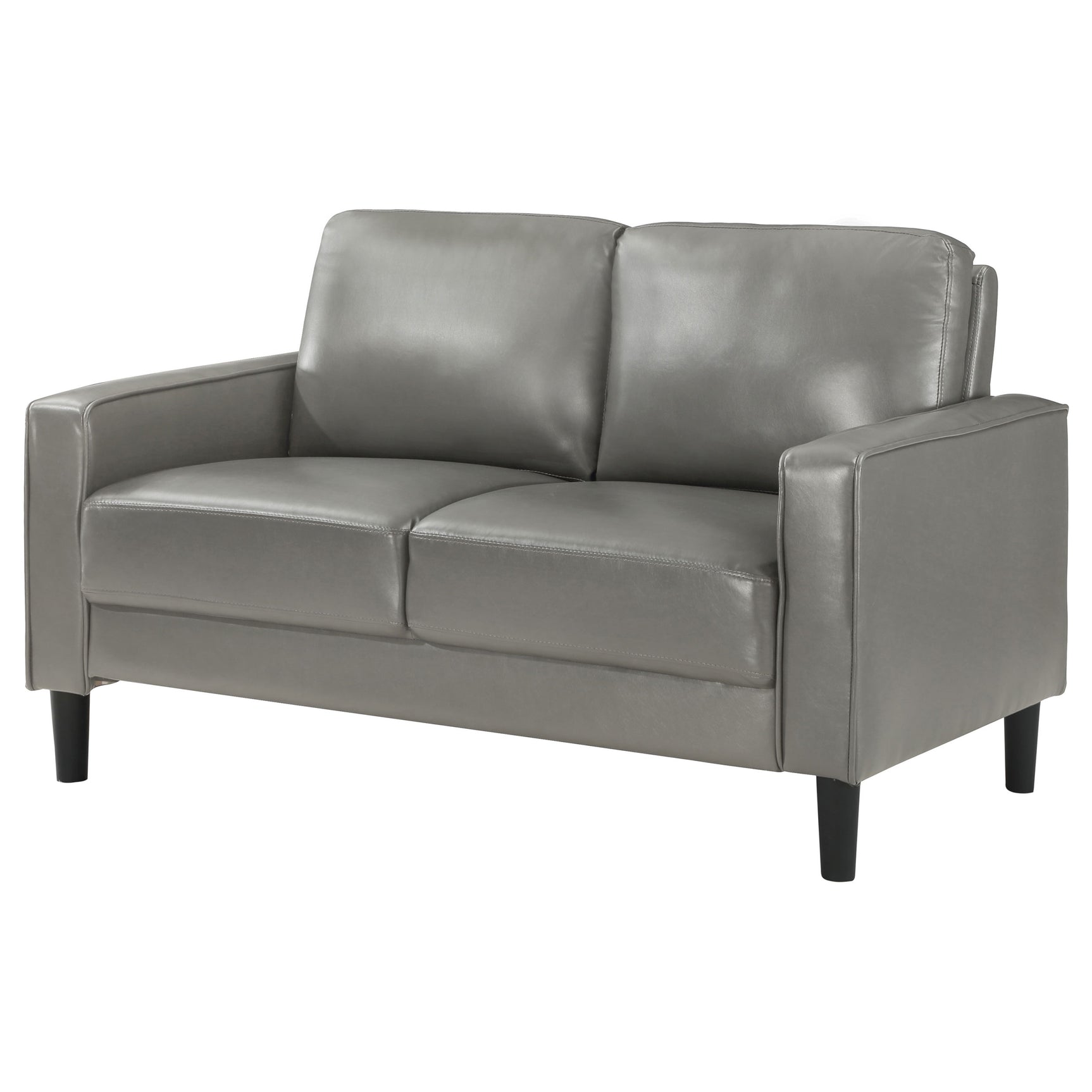 Ruth Upholstered Track Arm Loveseat Grey - Tampa Furniture Outlet