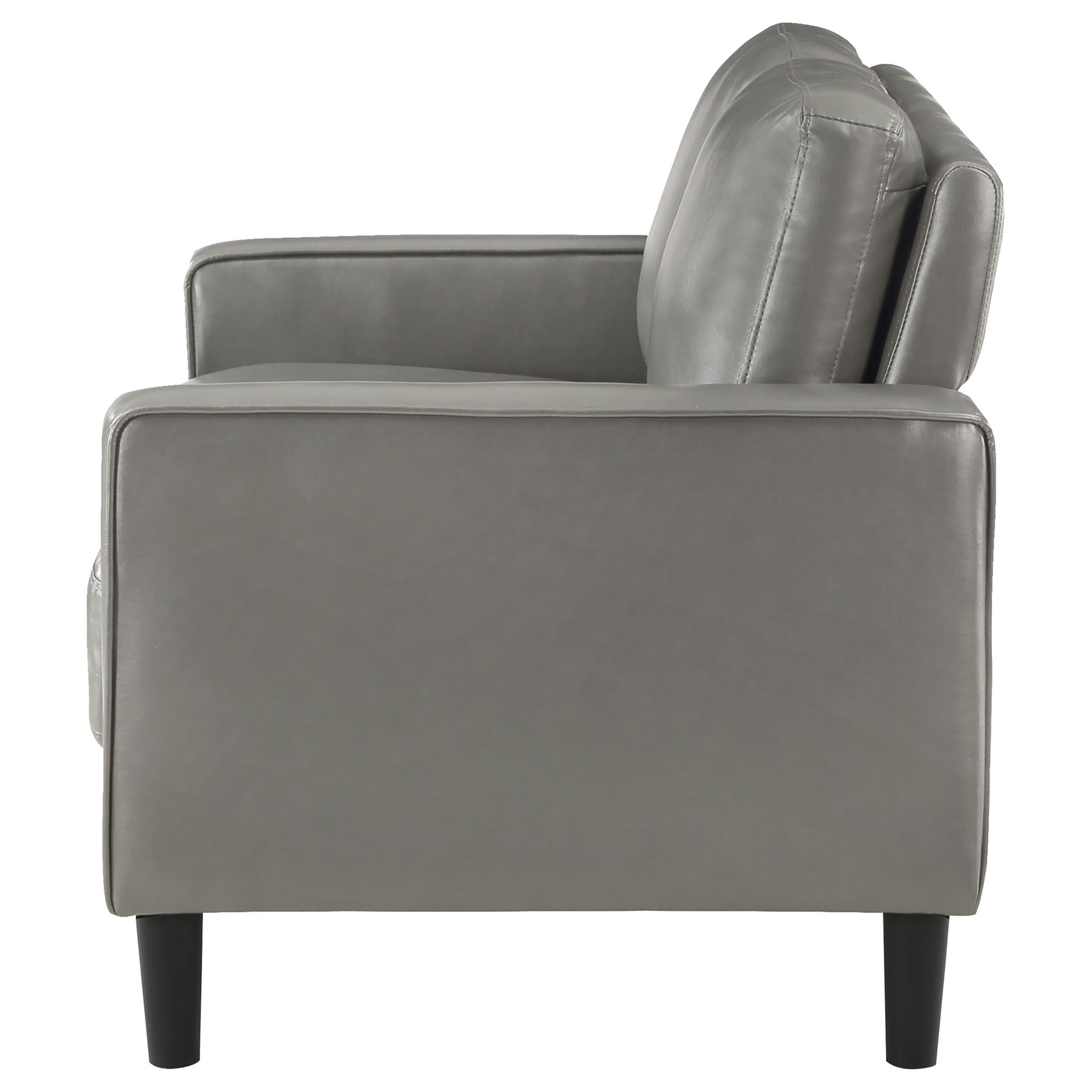 Ruth Upholstered Track Arm Loveseat Grey - Tampa Furniture Outlet