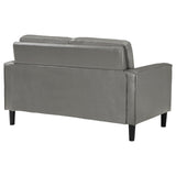 Ruth Upholstered Track Arm Loveseat Grey - Tampa Furniture Outlet