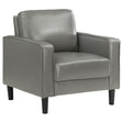 Tampa Furniture Outlet - Coaster - Ruth Upholstered Track Arm Accent Chair Grey - 508367