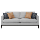 Apperson 2-piece Upholstered Track Arm Sofa Set Light Grey - Tampa Furniture Outlet