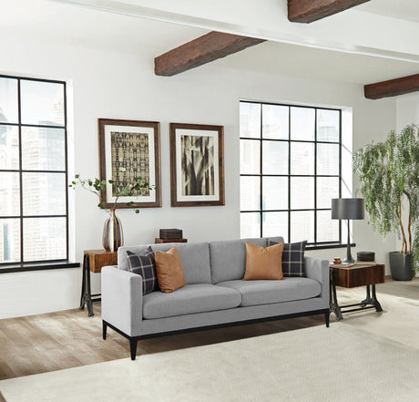 Apperson Upholstered Track Arm Sofa Light Grey - Tampa Furniture Outlet