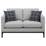 Apperson Upholstered Track Arm Loveseat Light Grey - Tampa Furniture Outlet