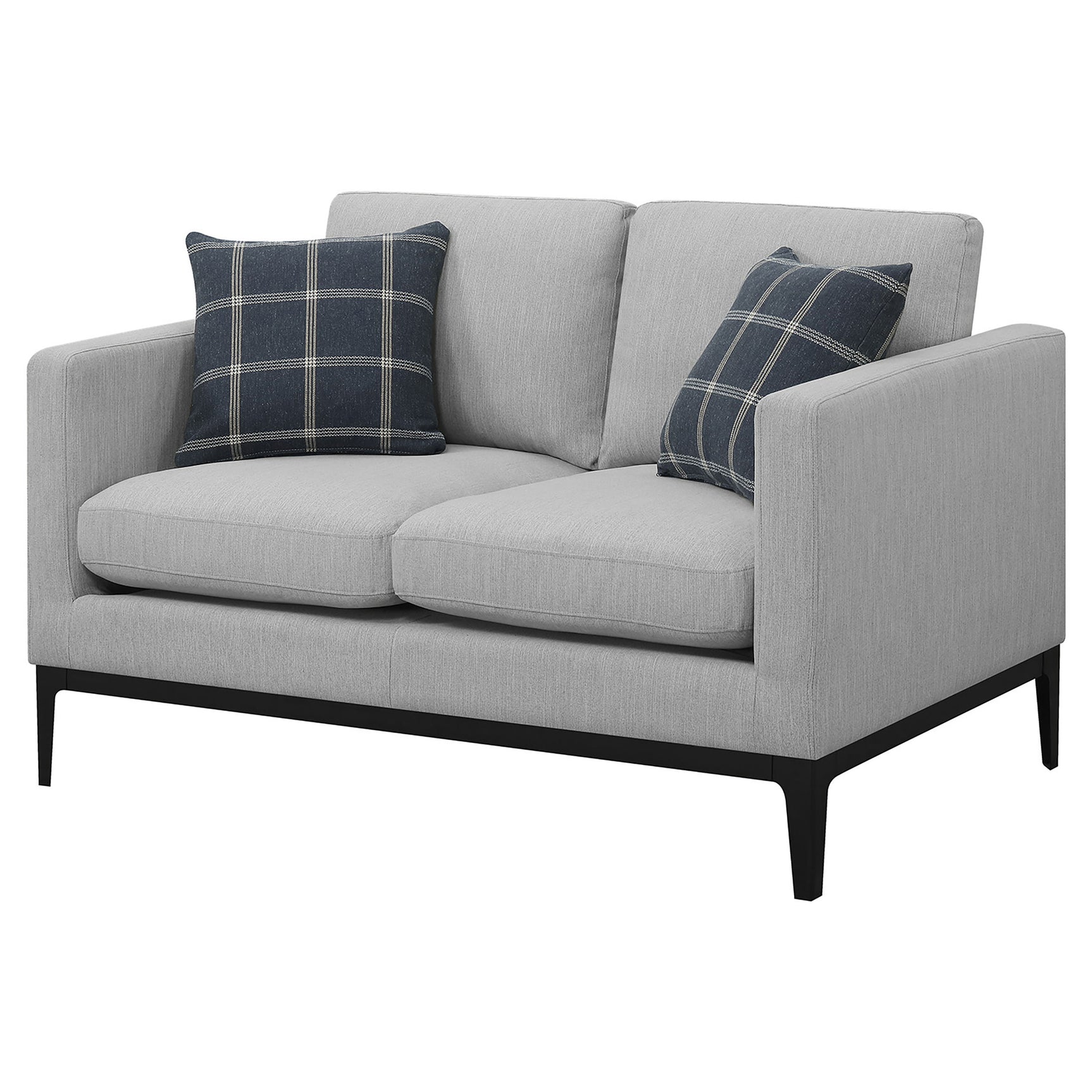 Apperson Upholstered Track Arm Loveseat Light Grey - Tampa Furniture Outlet