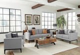Apperson Upholstered Track Arm Loveseat Light Grey - Tampa Furniture Outlet