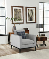 Apperson Upholstered Track Arm Accent Chair Light Grey - Tampa Furniture Outlet