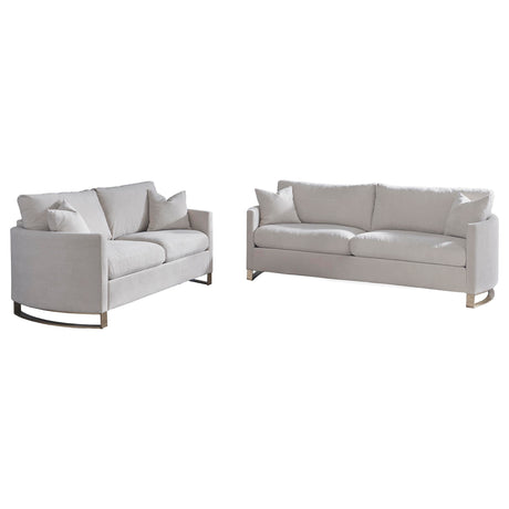 Corliss 2-piece Upholstered Arched Arm Sofa Set Beige - Tampa Furniture Outlet