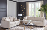 Tampa Furniture Outlet - Coaster - Corliss 2-piece Upholstered Arched Arm Sofa Set Beige - 508821-S2