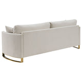 Corliss 2-piece Upholstered Arched Arm Sofa Set Beige - Tampa Furniture Outlet