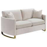 Corliss 2-piece Upholstered Arched Arm Sofa Set Beige - Tampa Furniture Outlet