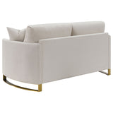 Corliss 2-piece Upholstered Arched Arm Sofa Set Beige - Tampa Furniture Outlet