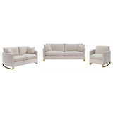 Corliss 3-piece Upholstered Arched Arm Sofa Set Beige - Tampa Furniture Outlet