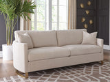 Corliss Upholstered Curved Track Arm Sofa Beige - Tampa Furniture Outlet