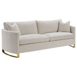 Tampa Furniture Outlet - Coaster - Corliss Upholstered Curved Track Arm Sofa Beige - 508821