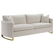 Tampa Furniture Outlet - Coaster - Corliss Upholstered Curved Track Arm Sofa Beige - 508821
