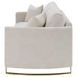 Corliss Upholstered Curved Track Arm Sofa Beige - Tampa Furniture Outlet