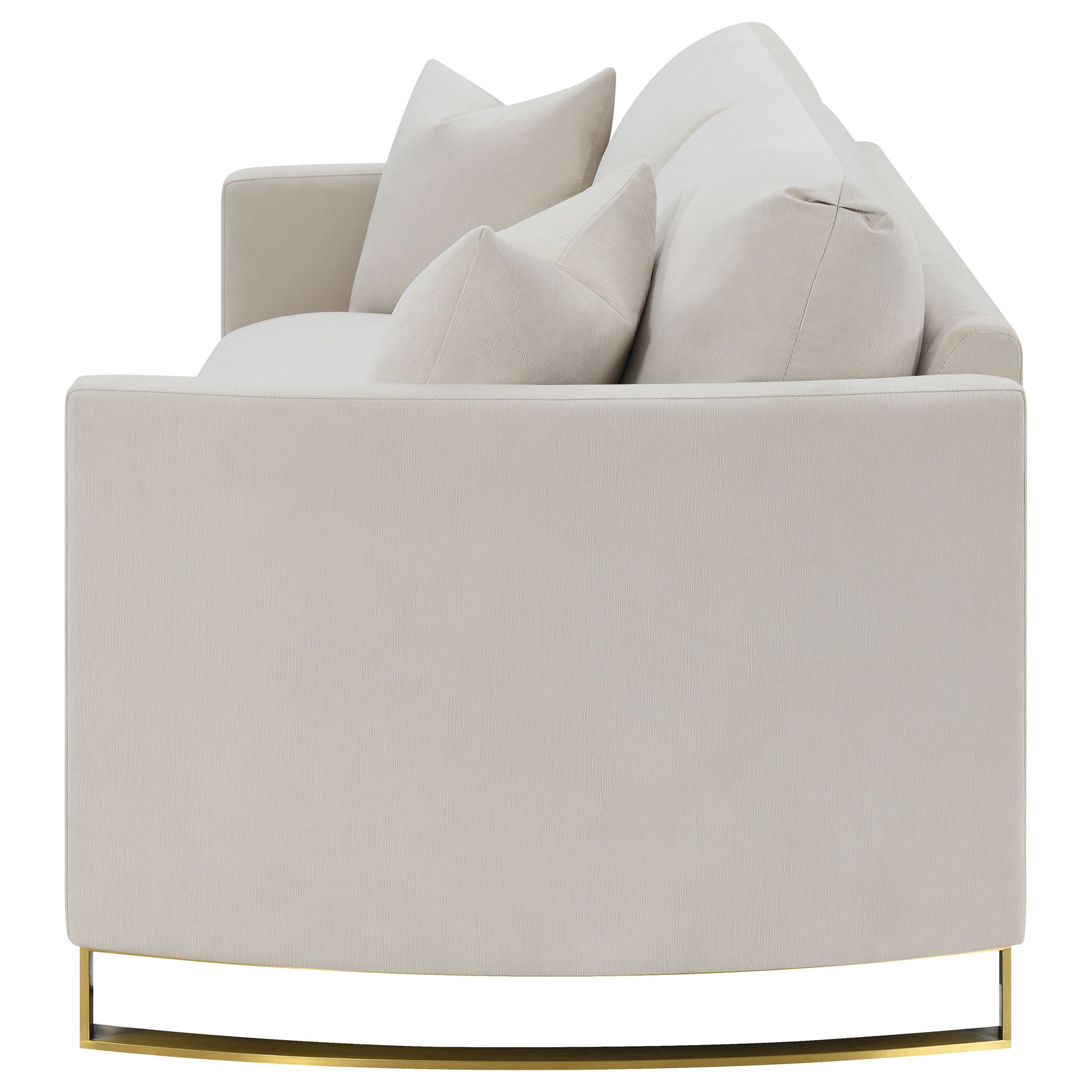 Corliss Upholstered Curved Track Arm Sofa Beige - Tampa Furniture Outlet