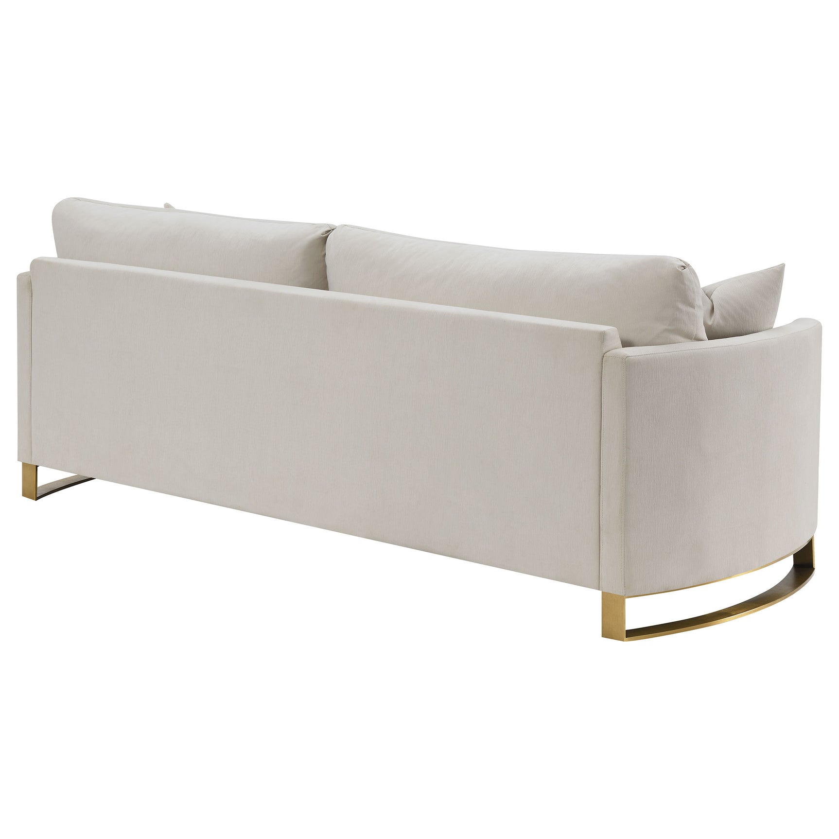Corliss Upholstered Curved Track Arm Sofa Beige - Tampa Furniture Outlet