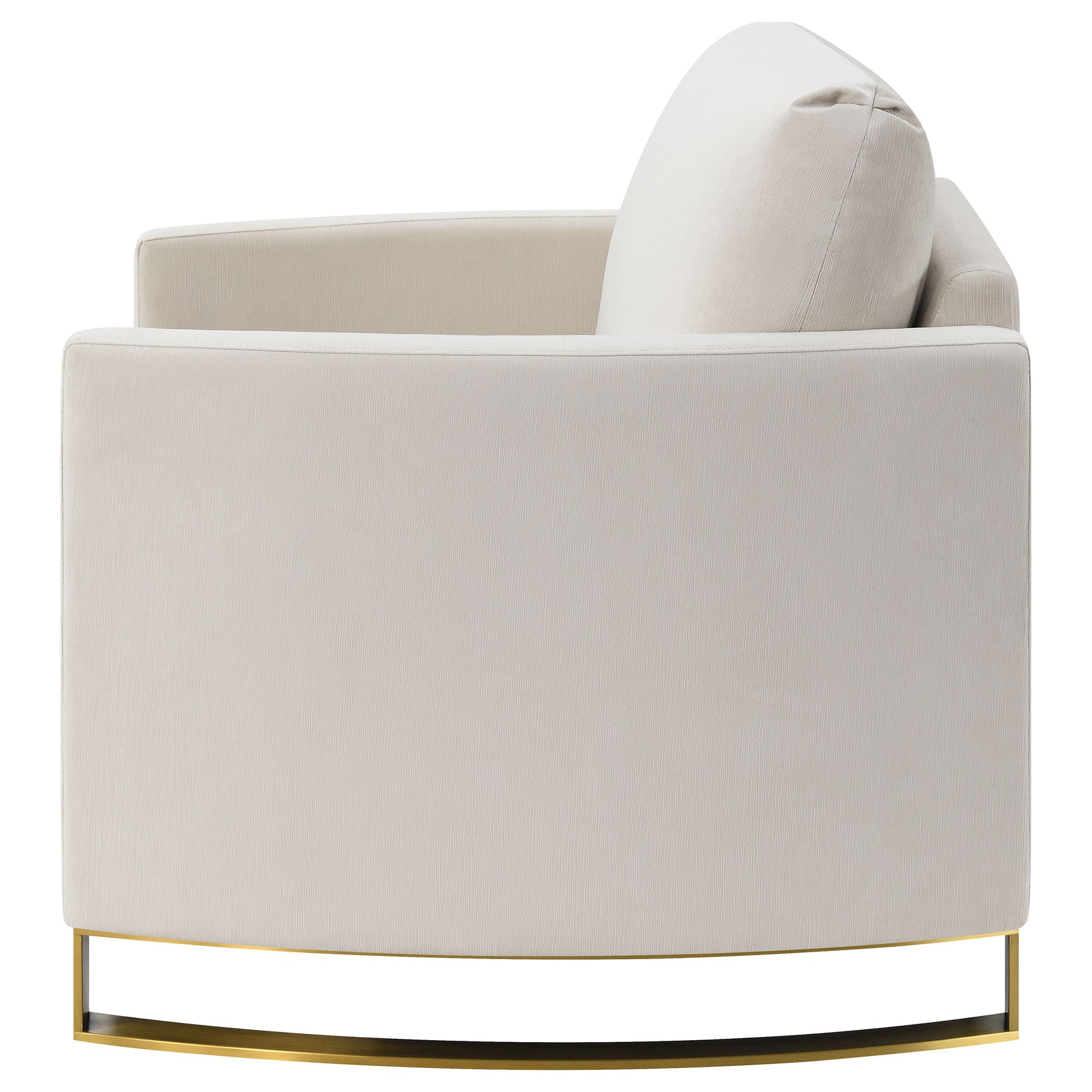 Corliss Upholstered Curved Track Arm Chair Beige - Tampa Furniture Outlet