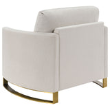 Corliss Upholstered Curved Track Arm Chair Beige - Tampa Furniture Outlet