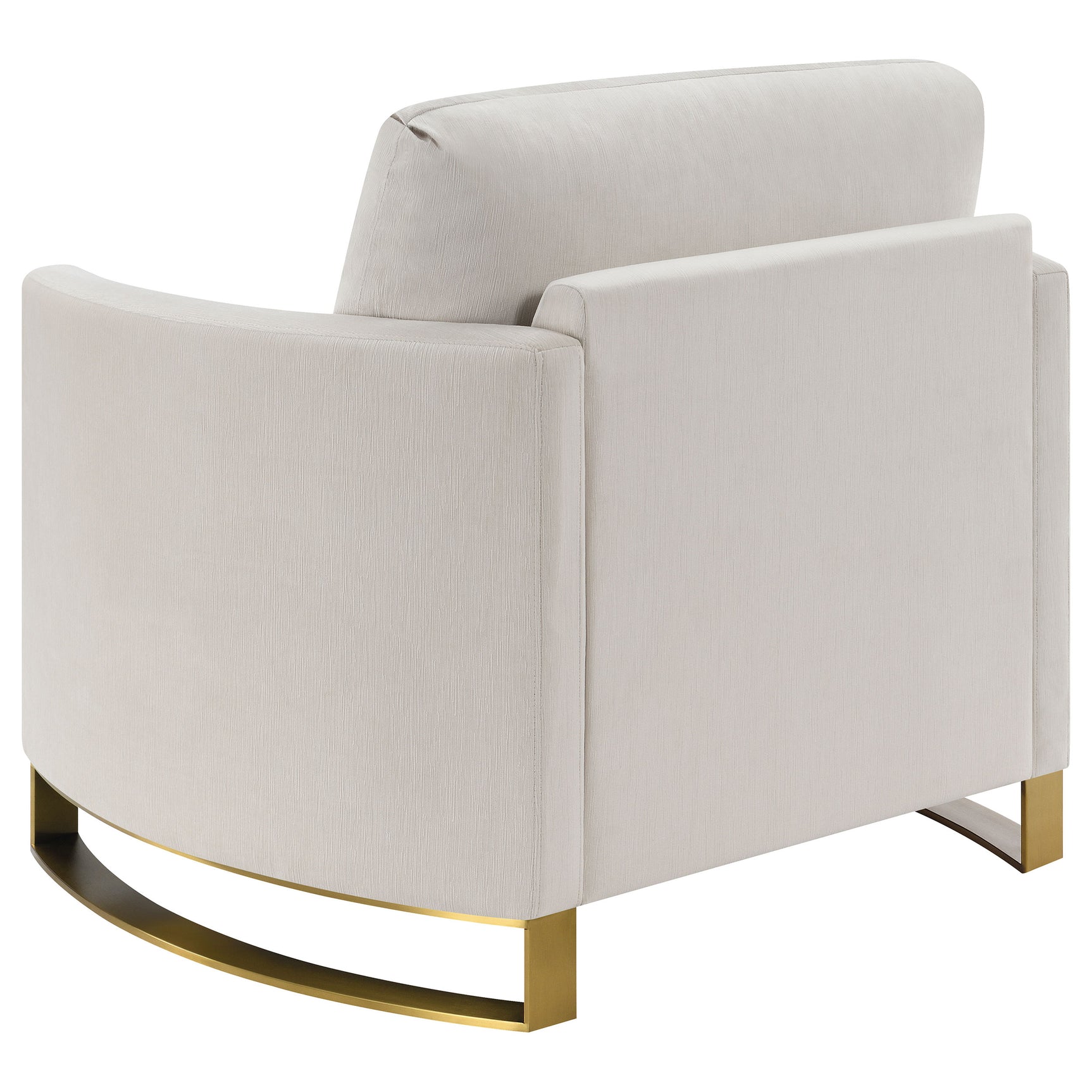 Corliss Upholstered Curved Track Arm Chair Beige - Tampa Furniture Outlet