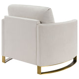 Corliss Upholstered Curved Track Arm Chair Beige - Tampa Furniture Outlet