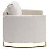 Corliss Upholstered Curved Track Arm Chair Beige - Tampa Furniture Outlet