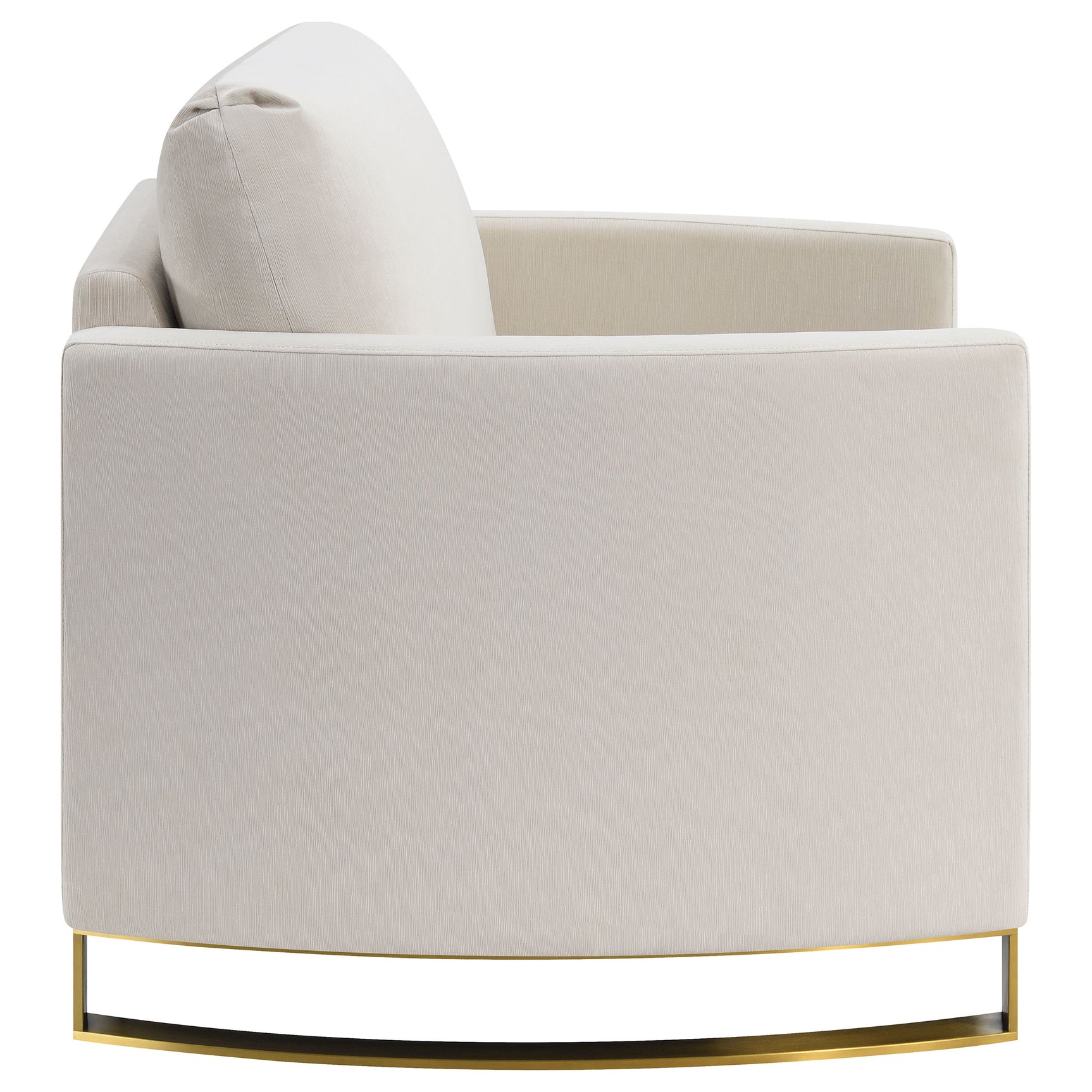 Corliss Upholstered Curved Track Arm Chair Beige - Tampa Furniture Outlet