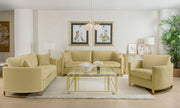 Tampa Furniture Outlet - Coaster - Corliss 3-piece Velvet Upholstered Sofa Set Camel - 508824-S3