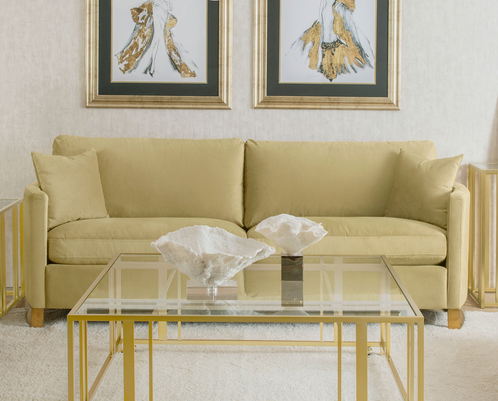 Corliss Upholstered Curved Track Arm Sofa Camel - Tampa Furniture Outlet