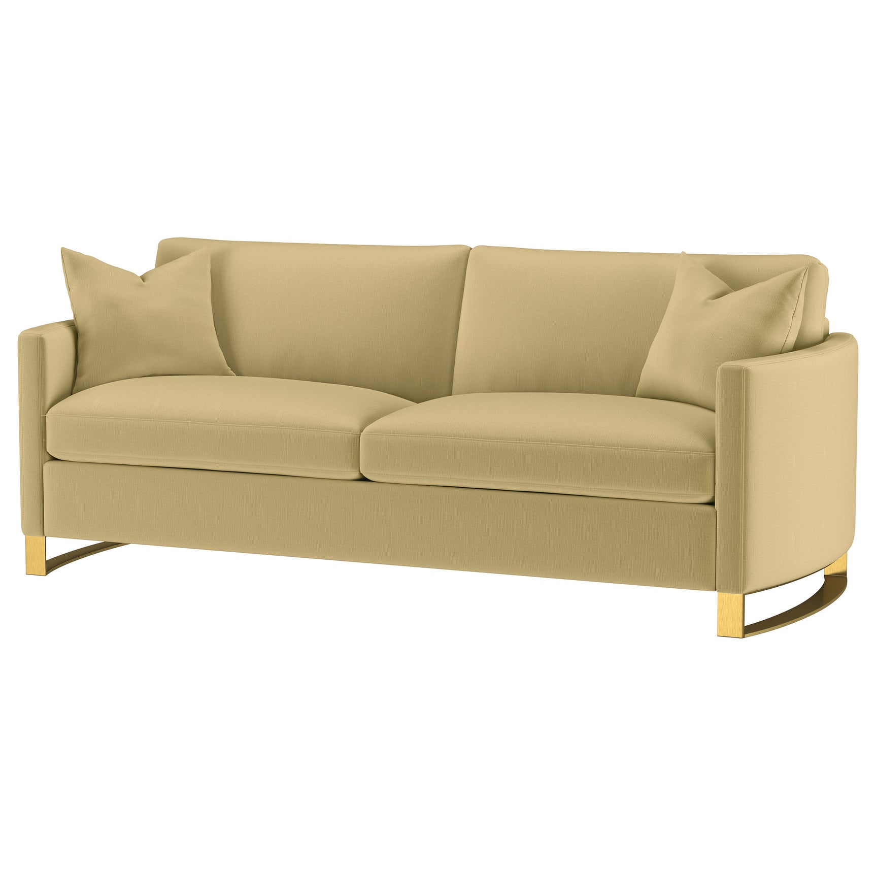 Corliss Upholstered Curved Track Arm Sofa Camel - Tampa Furniture Outlet