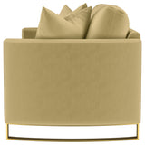 Corliss Upholstered Curved Track Arm Loveseat Camel - Tampa Furniture Outlet