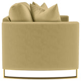 Corliss Upholstered Curved Track Arm Loveseat Camel - Tampa Furniture Outlet