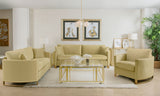 Corliss Upholstered Curved Track Arm Loveseat Camel - Tampa Furniture Outlet