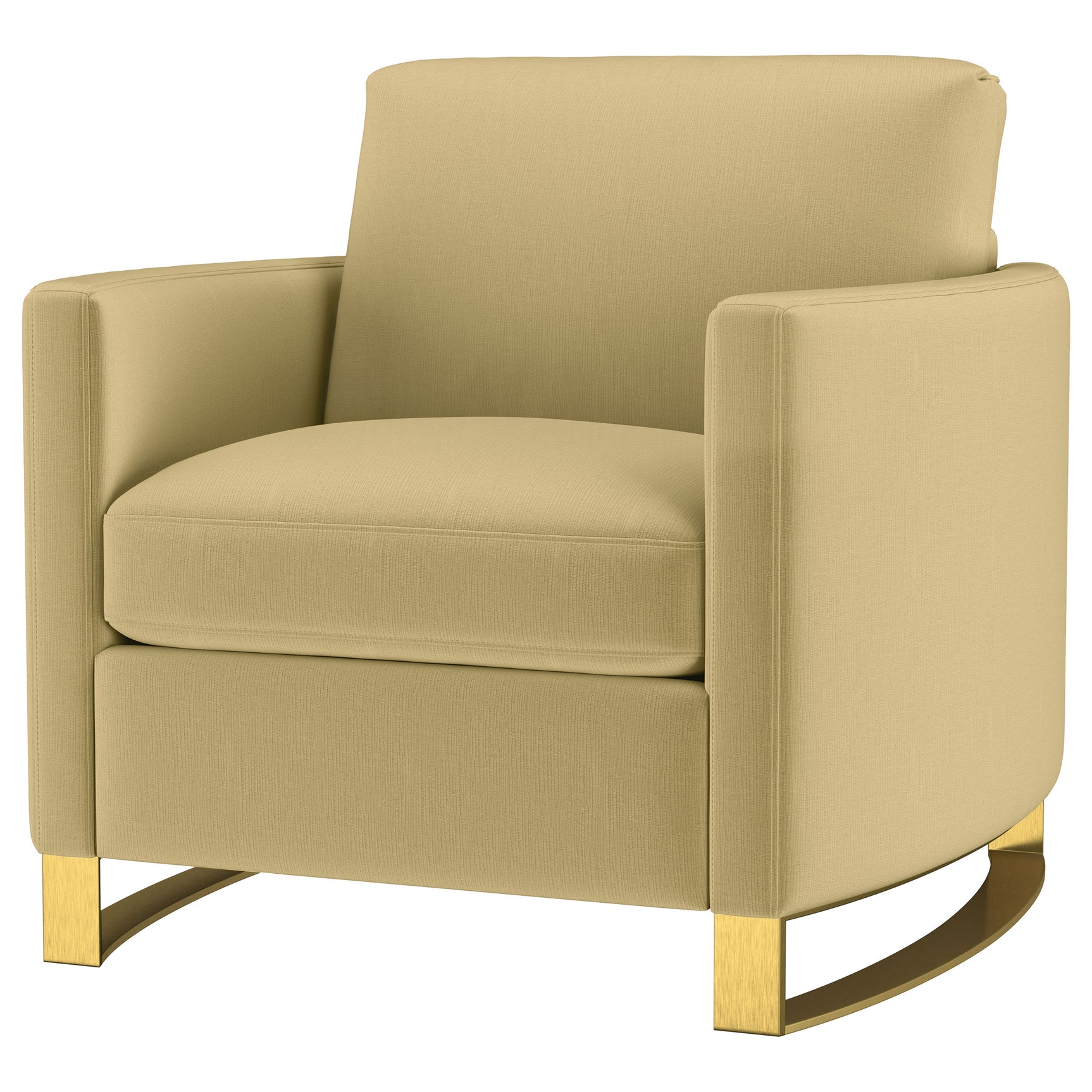 Corliss Upholstered Curved Track Arm Chair Camel - Tampa Furniture Outlet