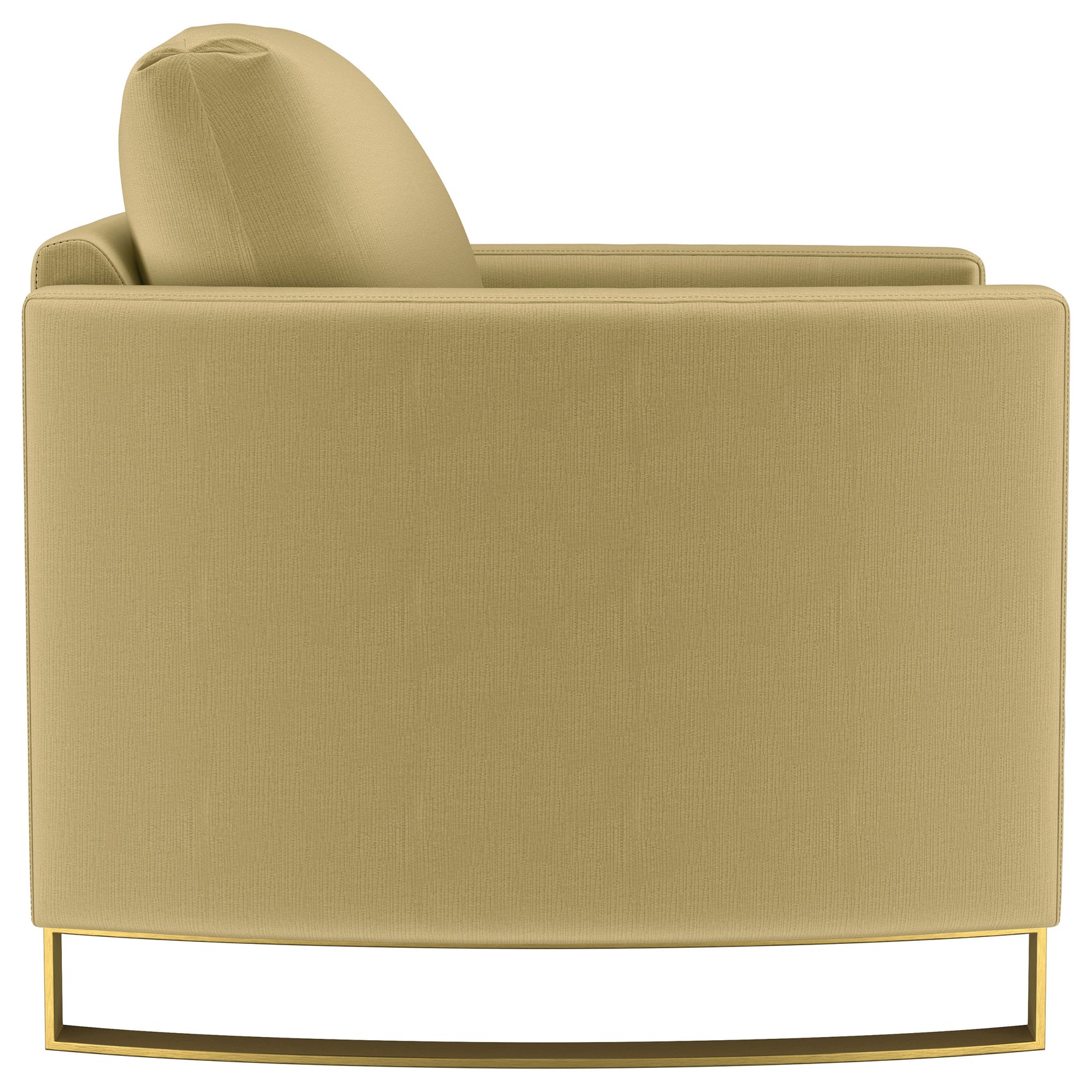 Corliss Upholstered Curved Track Arm Chair Camel - Tampa Furniture Outlet