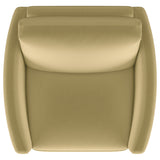Corliss Upholstered Curved Track Arm Chair Camel - Tampa Furniture Outlet