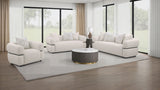 Tampa Furniture Outlet - Coaster - Jeanette 3-piece Fabric Upholstered Round Arm Sofa Set Beige - 508961-S3