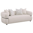 Tampa Furniture Outlet - Coaster - Jeanette 84-inch Fabric Upholstered Round Arm Sofa Beige - 508961