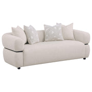 Tampa Furniture Outlet - Coaster - Jeanette 84-inch Fabric Upholstered Round Arm Sofa Beige - 508961