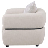 Jeanette Fabric Upholstered Round Arm Accent Chair Beige