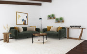 Tampa Furniture Outlet - Coaster - Jade 2-piece Chenille Upholstered Sofa Set Green - 509131-S2