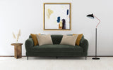 Jade Chenille Upholstered Modern Track Arm Sofa Green - Tampa Furniture Outlet